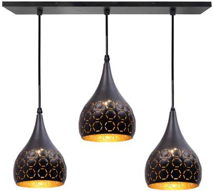 HomesElite Hanging Pendant Light Fixture for Living Room Hall Kitchen Dining Table Bedroom Indoor Balcony Lamp Sconce Ceiling Lighting Vintage Black Metal 3 Cutted Pendants Ceiling Lamp