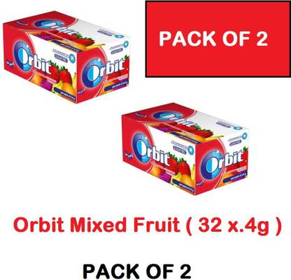 ORBIT Mixed Fruit Flavour Chewing Gum | Gift Box | Premium Chewing Gum Box | Sugar Free Chweing Gum ( PACK OF 2 ) Mixed Fruit Chewing Gum