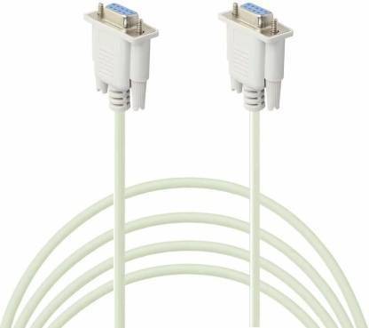 ULTRABYTES Video Cable 1.5 m 9 PIN Female to 9 pin Female Serial DB9 RS232 Female to Female Converter Extension Cable (Compatible with PC, Graph Plotter, Modem, Bar code machine, PDA, (White)