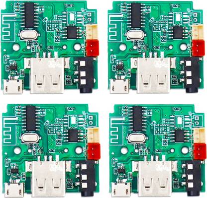 Vcare 4 pcs TG113 Speaker Board, 5V Bluetooth Amplifier FM USB AUX Card Wireless HI-FI Module with mic Audio Player Decoder Module Kit 5w Electronic Components Electronic Hobby Kit