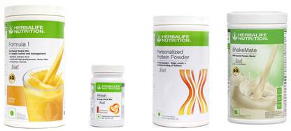 HERBALIFE FORMULA 1 MANGO + PROTIEN 400 G AFRESH CINNAMON + SHAKEMATE POWDER VANILLA 500 Nutrition Drink