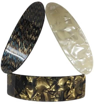 NewJainTraders Hair Back Clips / Hair Back Pins for Women and Girls - Pack of 3 Clips (Multi04) Back Pin