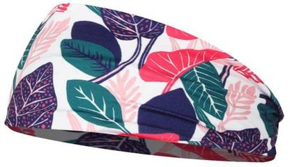 YELLOW CHIMES Multicolor Leaf Print Hair Accessories Broad Fabric Hairband Headband for Women Head Band