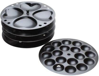 eKitchen Nonstick Different Shapes Idli Plates with Stand 5 Plates Standard Idli Maker