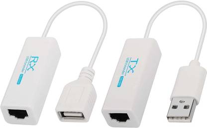 microware USB 2.0 200M Extender RJ45 Ethernet Extension Cable Cable Adapter Wired Ethernet Lan Adapter compatible with Windows, Ubuntu, Linux
