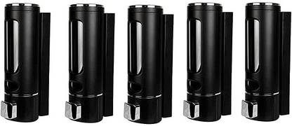 ACROME BLACK MATTE SOAP DISPENSER SET OF 5 Liquid, Shampoo, Sanitizer Stand, Foam, Gel, 400 ml Soap Dispenser