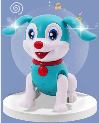 ARNIYAVALA Flashing Rotating Electronic Dog Walking and Jumping Dog Musical Lighting Dog Dancing Dog Robot Cute Cartoon Dog Intelligence Small Dog Best Gift Toys for Kids (Blue)