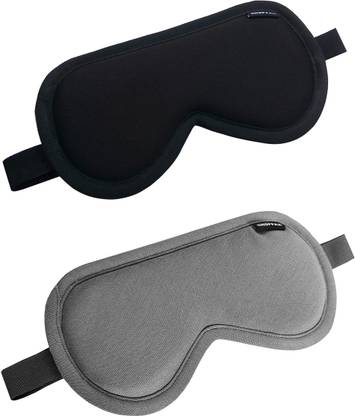 shoppax Black and Pure Gray Combo Design rw Sleeping Mask Eye Shade