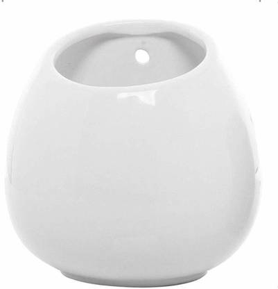 CERAGLO Wall Mounting Ceramic Planter | Hanging Flower & Plant Pot (White) Plant Container Set