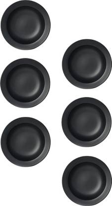 VolCraft Black Matte Ceramic Hand-Painted Deep Pasta Plate| Soup Plate | Snack Plate | Size 7 inch |Microwave Safe, Oven Safe |Set of 6 Plates Charger Plate