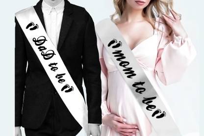 hubops mom to be and dad to me Sash & dad and mom to be sash for Party Decoration Combo Pack