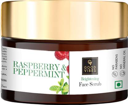 GOOD VIBES Brightening Face Scrub - Raspberry & Peppermint (50 g) Scrub