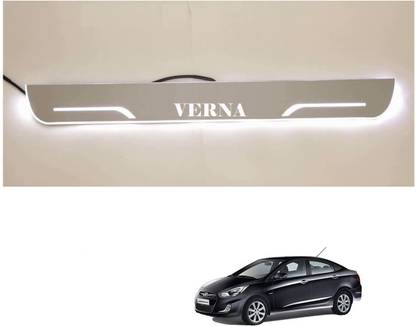 KOZDIKO LED ACRYLIC BLUE LIGHT SCUFF PLATES SET OF 4 PCS FOR HYUNDAI VERNA FLUIDIC(2011-2017) Door Sill Plate