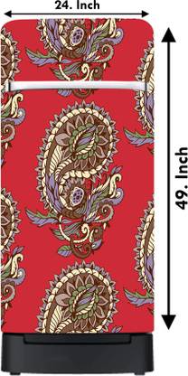 ANSHIKASTYLE 60.96 cm half dragon red design fridge wallpaper size (24x49)Inch Self Adhesive Sticker