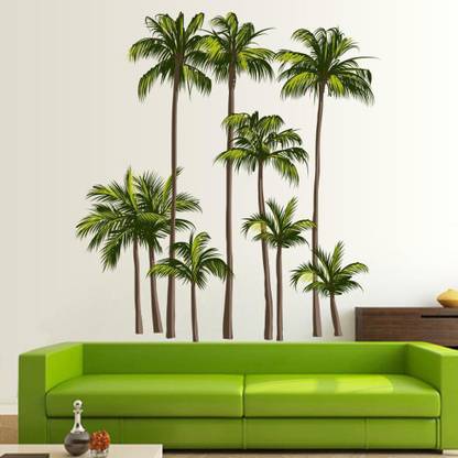WALLPIK 100 cm Coconut - Tree - Nature - Scenic - Decorative - Wall Sticker - WP103 Self Adhesive Sticker