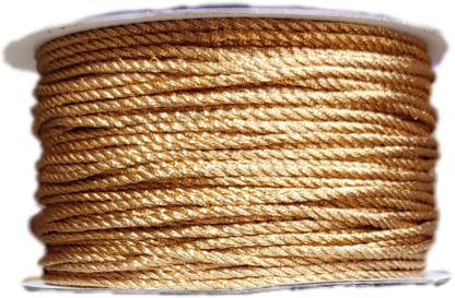 LOOPZE TWISTED CORD Golden Twisted cord (2 mm), Best usually as blouse dori and other craft material Thread