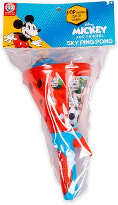RATNA'S Disney Mickey & Friends Sky ping pong pop & catch toy for kids Throwball