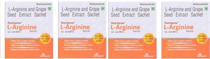 NUTRIGROW L-ARGININE Powder for Muscle Building | Preworkout | Gym suppliments (pack of 4)
