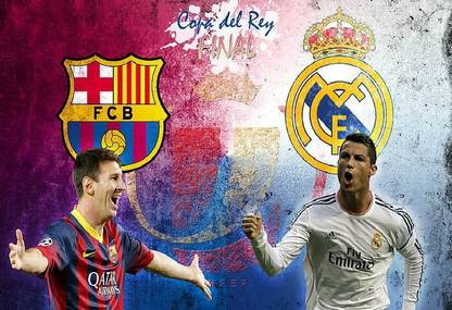 Smoky Design leo messi and christiano ronaldo wallpaper Paper Poster