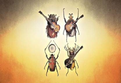Smoky Design insects bug guitars the beatles beetles artwork animals bugs hd art wallpaper Paper Poster