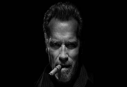 Smoky Design arnold schwarzenegger actor beard monochrome wallpaper Paper Poster