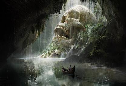 Smoky Design landscape artwork fantasy art boat wallpaper Paper Poster