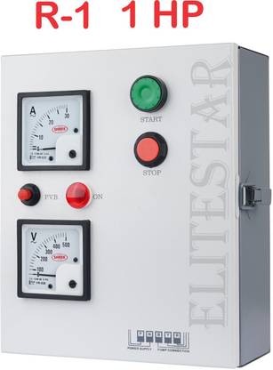 ELITESTAR 1.0HP (R-1) Single Phase NO.1 Farmer Choice Water Pump Panel (Classic Model)/Motor Starter / Submersible Water Pump Contactor - C.P Type And Running Capacitor - 60 MFD (INDTECH) (Heavy Wire - 2.50 MM) / Motor Starting Capacitor - 120+150 MFD / Features In-Built Thermal Over Load Protector Performance Submersible Water Pump