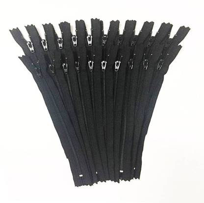 Lucknow Crafts Only Black Tailoring Concealed Long Zips for Pants, Palazo, Dresses, 15-inch/43 cm Black Nylon Invisible Zipper