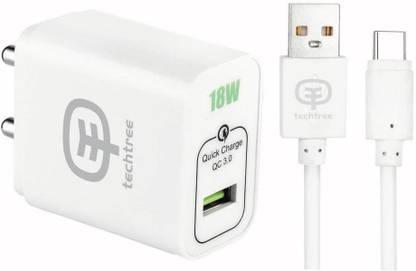 techtree 18 W 3 A Wall Charger for Mobile with Detachable Cable
