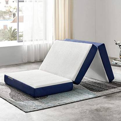 Loom & Needles Trifold Foldable Folding 3 Fold Collapsable 4 inch Single High Resilience (HR) Foam Mattress