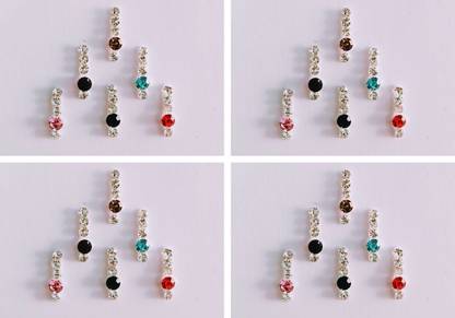 vaishali bindi Designer Stone Tilak Bindi S1 forehead Silver Bindis
