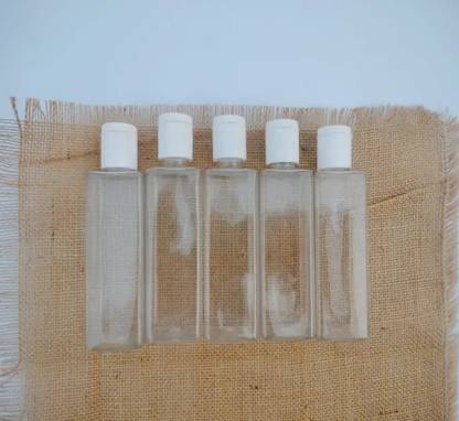 VAIN Transparent Bottle with white cap, 100ml pack of 5 100 ml Bottle