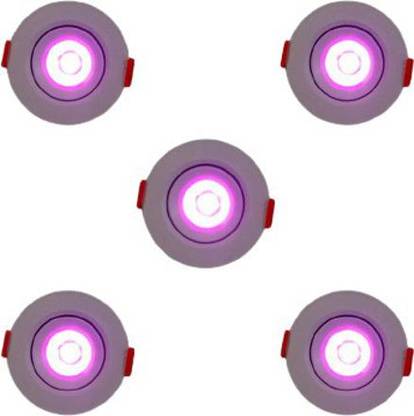 D'Mak Ceiling COB Spot Light - 3 Watt - Round - Red, Pack of 5 Recessed Ceiling Light Ceiling Lamp