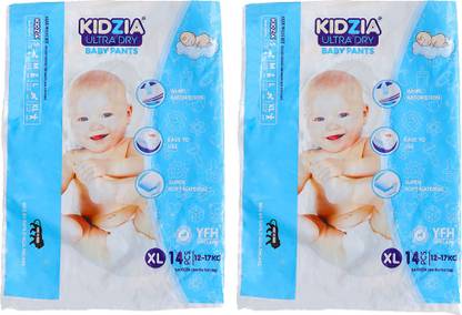 Kidzia All Round Protection Baby Diapers Ultra Dry Baby Pants X-Large 28Pcs (Pack of 2) - XL
