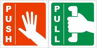 MOHAN AGENCIES PUSH / PULL STICKER, PACK OF 10 Emergency Sign
