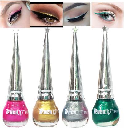 touchup Smudge proof Glitter Liquid Eyeliner set of 4, 5ml Each, Pink, Gold, Silver and Green 20 ml