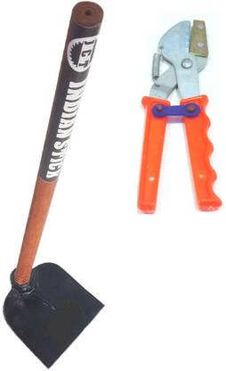 JCT SPADE WITH WOODEN HANDLE 70CM AND GARDEN SCISSOR Garden Tool Kit