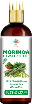 24 DAYS 100% Pure & Natural Moringa Oil For Strong, Shiny ,Silky , Spilt-Ends Free, Hair, Soft, Pimple free, Glowing ,Spot Less Skin (Skin & Hair Care) Oil Hair Oil