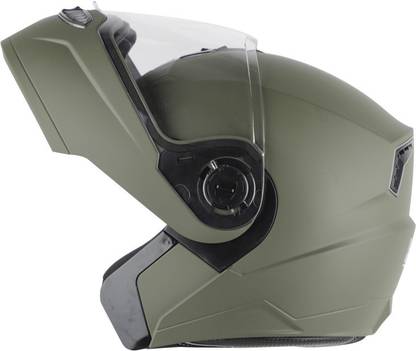 Steelbird Air SBA-7 HI-QUALITY DASHING FLIP-UP BATTLE GREEN 580 MM SIZE (M) Motorbike Helmet
