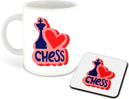 whats your kick Chess Theme Designer Printed White Ceramic Coffee with Coaster, Tea, Milk, Best Gifts, Gift for Chess Lover - D13 Ceramic Coffee Mug