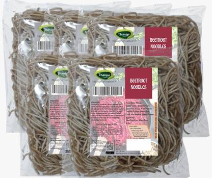 THANJAI NATURAL Beetroot Noodles 180 Grams X 5 (900 Grams) of Homemade Natural Noodles (No Preservatives, No Chemicals, No Artificial Extract) Instant Noodles Vegetarian