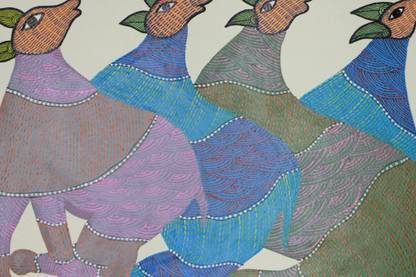 TRIBES INDIA BHOPAL Natural Colors 7 inch x 9 inch Painting