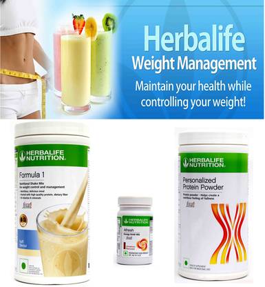 Herbalife Nutrition Formula 1 Weight Loss Combo ( Formula 1 Kulfi,Protein 400 gm,Afresh Cinnamon ) Plant-Based Protein