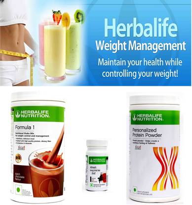 Herbalife Nutrition Formula 1 Weight Loss Combo ( Formula 1 Chocolate,Protein 400 gm,Afresh Tulsi ) Plant-Based Protein