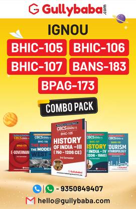 Gullybaba IGNOU Help Books CBCS BA. Honours (CORE COURSE) (History) BHIC-105, BHIC -106, BHIC-107, BANS-183, BPAG-173 In English 3rd Semester Combo
