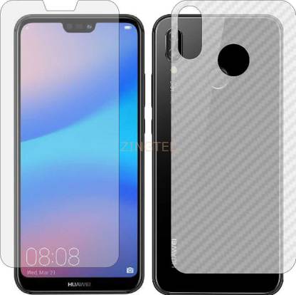 ZINGTEL Front and Back Screen Guard for HUAWEI NOVA 3E (Front Matte Finish & Back 3d Carbon Fiber)
