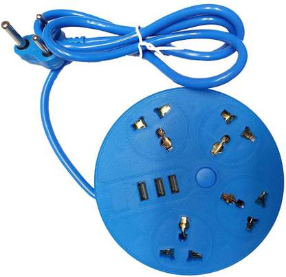 Sale Wala Round Extension with 4 Socket & 3 USB Port for Home (1Pc) 4  Socket Extension Boards