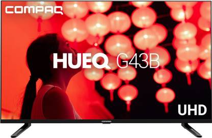 [Use Bank of Baroda/YES Credit Card] Compaq HUEQ G43B 108 cm (43 inch) Ultra HD (4K) LED Smart Android TV with 2 GB RAM, Mimi Sound Personalisation, Google Assistant  (CQ43APUDBL)