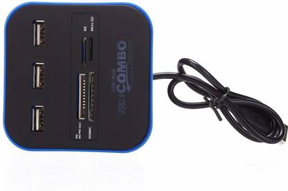Jihaan All in One Multi USB Splitter USB Hub Adapter USB Hub 2.0 480Mbps USB Combo Card Reader USB Hub