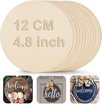 Tripti Products Round Circle MDF Pine Wood 12 cm MDF Boards for Art and Craft - 2.5mm Unfinished Round Wood Slices for Resin Art, Mandala Art,Pyrography, Painting, Plain Pine MDF Coasters (5) Pine Wood Veneer
